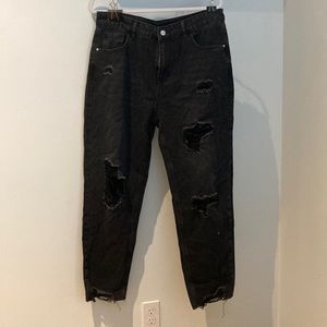 Unused Shein XL black ripped jeans